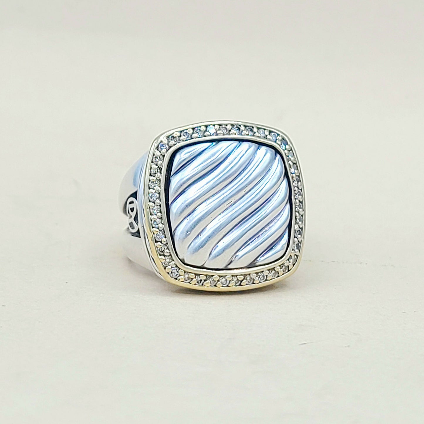 David Yurman Thoroughbred Albion Diamond Gold Ring | Certified Pre-Owned AYW Luxury #