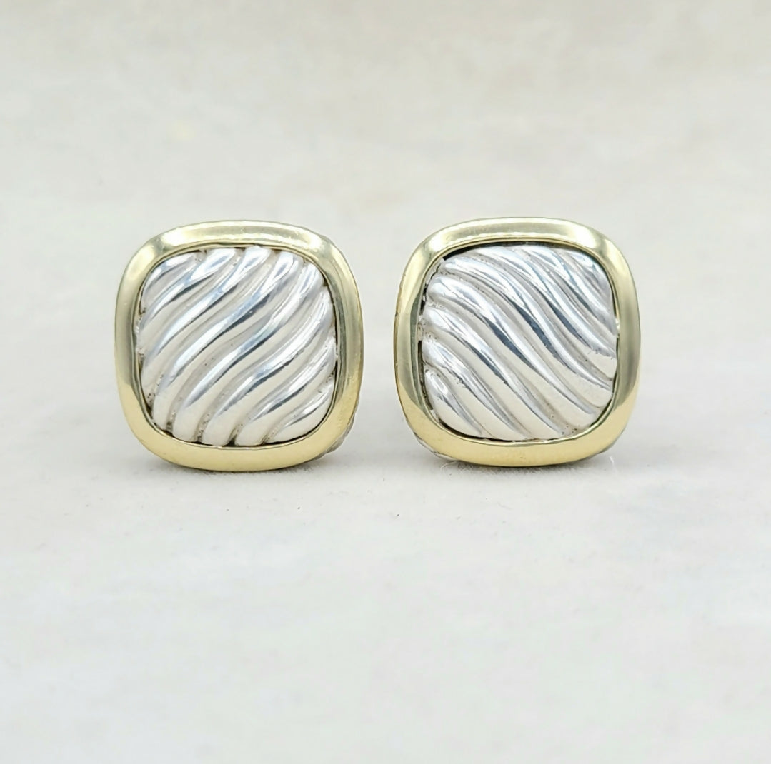David Yurman Thoroughbred Sculpted Gold Earrings | Certified Pre-Owned AYW Luxury #