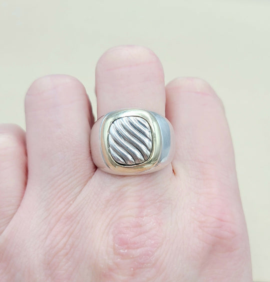 David Yurman Thoroughbred Signet Ring With Gold