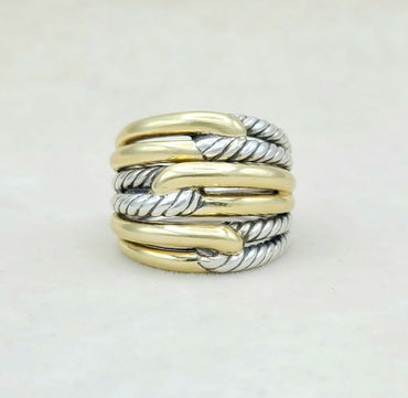 David Yurman Triple- Loop Labyrinth Ring With 18k Gold