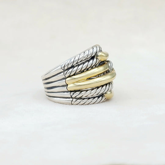 David Yurman Triple- Loop Labyrinth Ring With 18k Gold