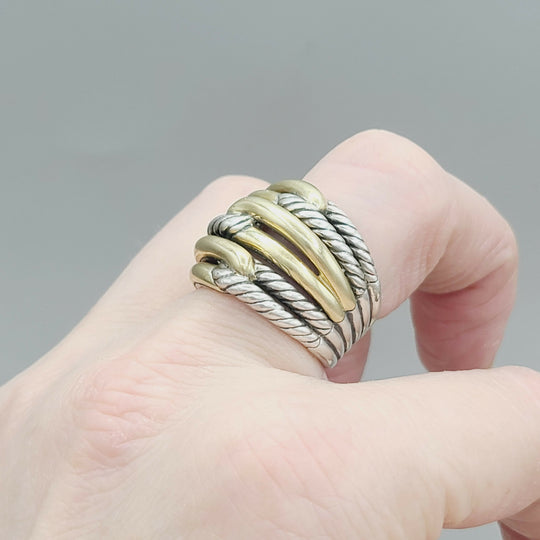 David Yurman Triple- Loop Labyrinth Ring With 18k Gold