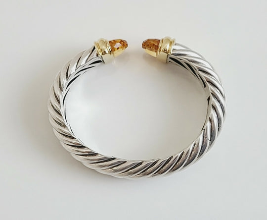 David Yurman Waverly Bracelet 15mm Citrine & 18K Gold