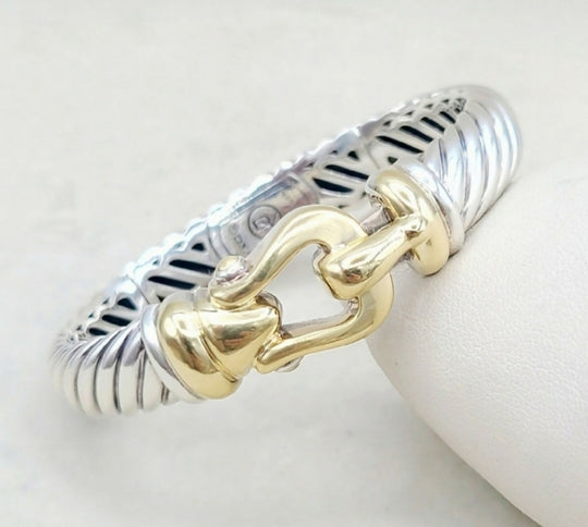 David Yurman Waverly Buckle Cable Bracelet 10mm Gold