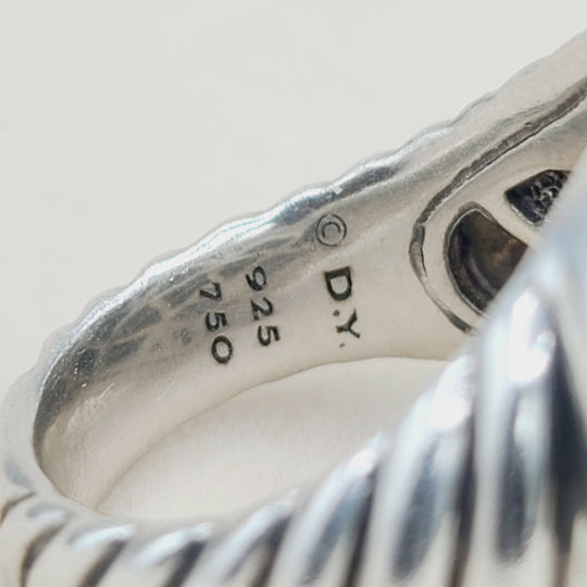 David Yurman Waverly Ring With Lapis Lazuli and Gold