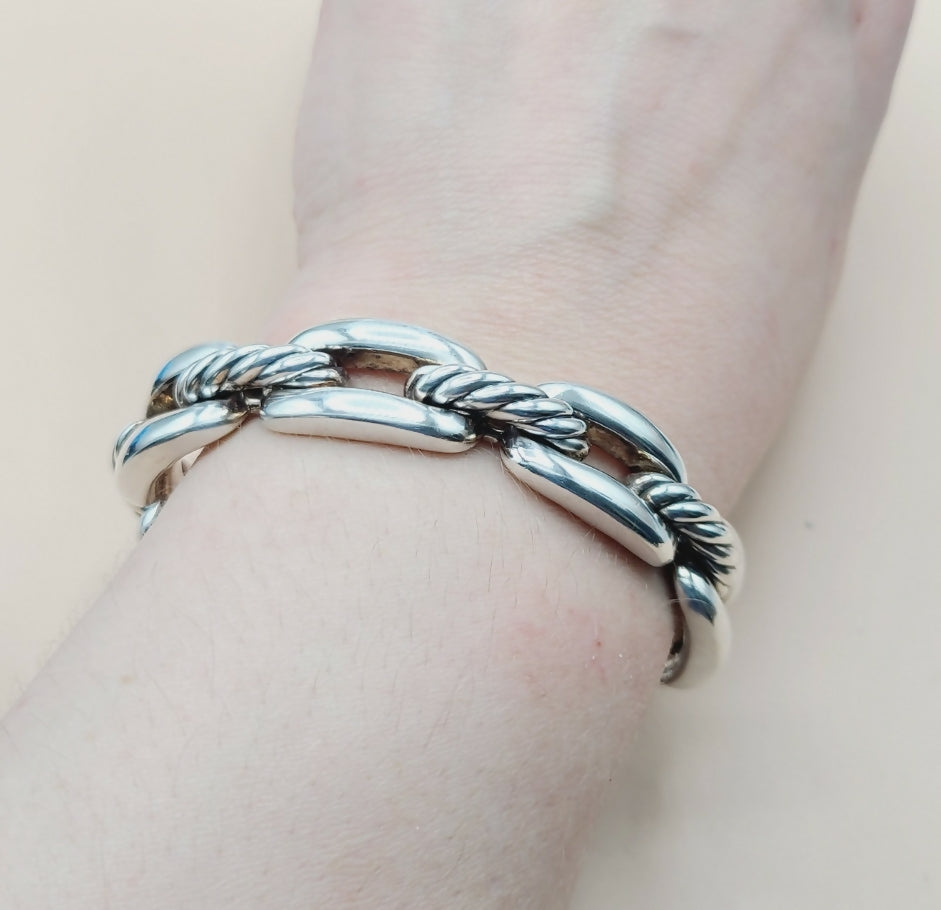 David Yurman Wellesley Chain Link Cuff Bracelet AYW Luxury #