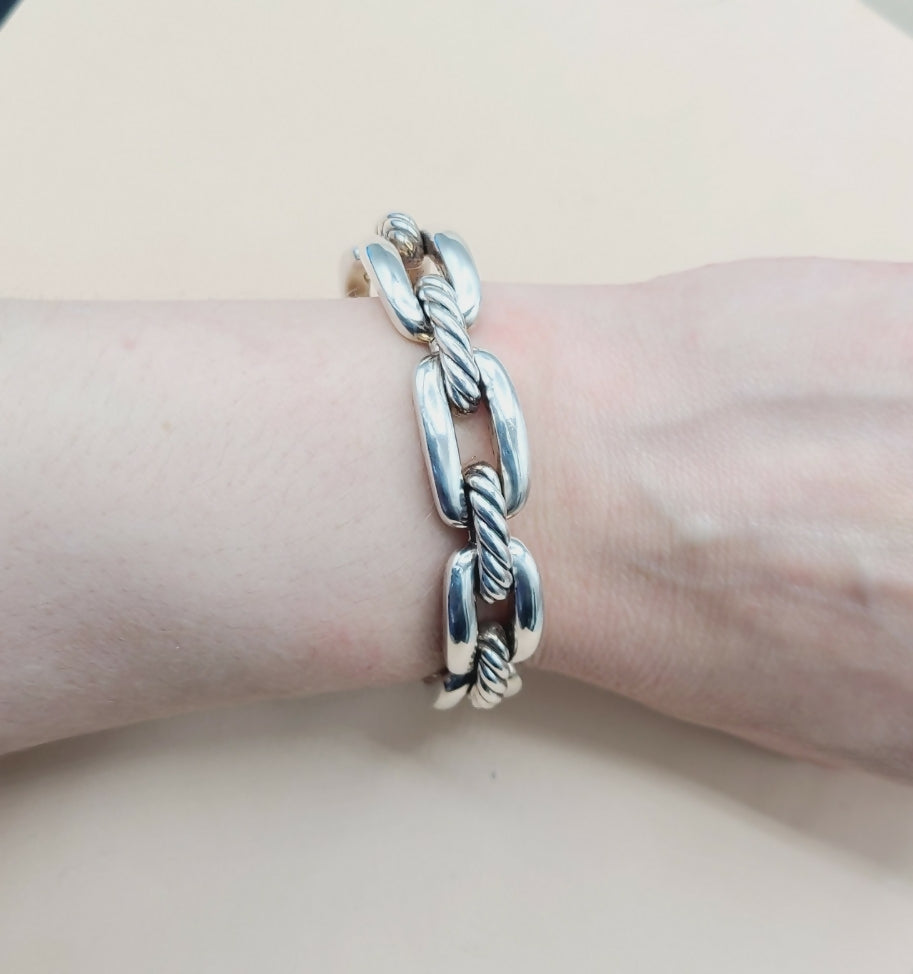 David Yurman Wellesley Chain Link Cuff Bracelet AYW Luxury #