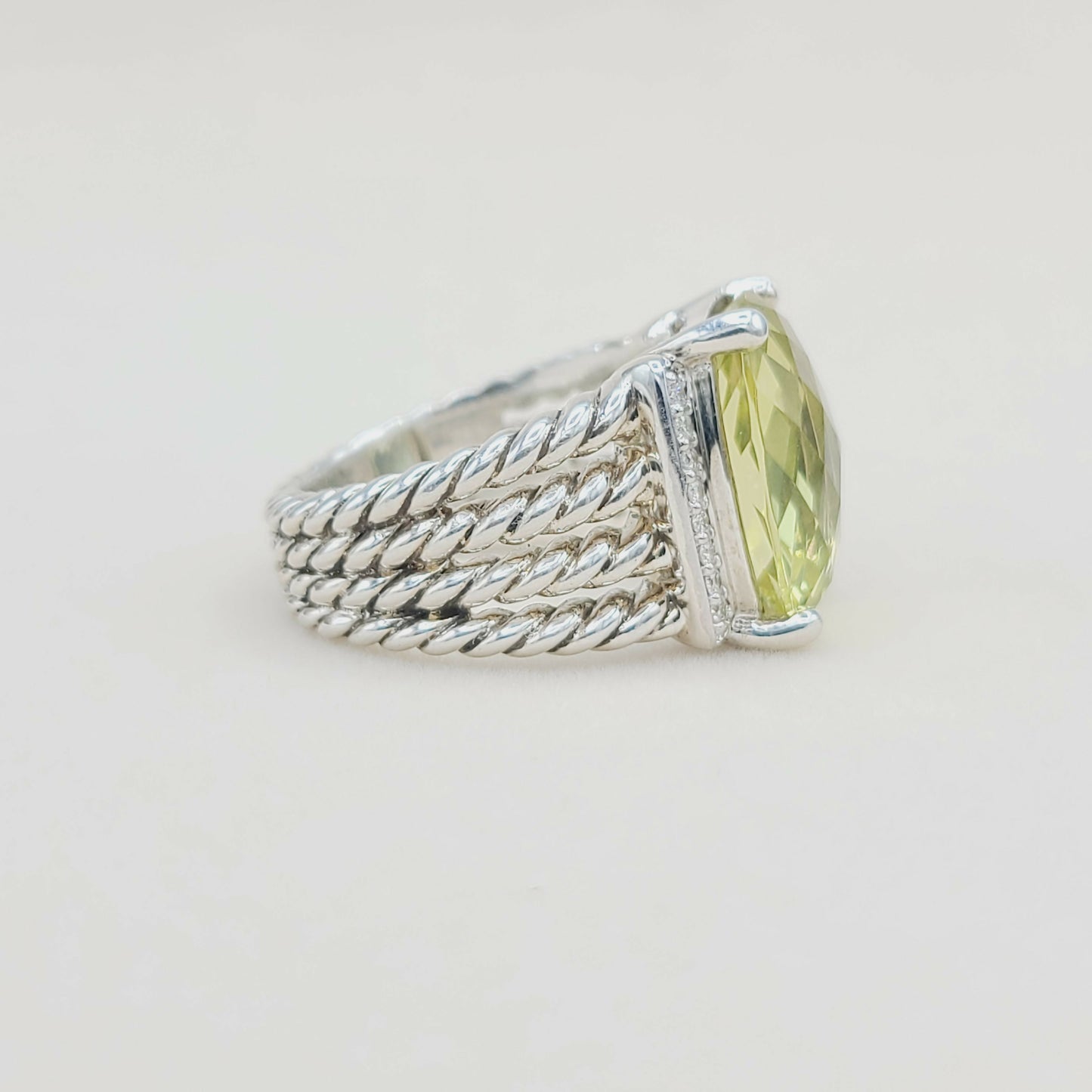 David Yurman Wheaton Lemon Citrine Diamond Ring | Certified Pre-Owned AYW Luxury #