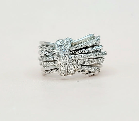 David Yurman Wide Anjelika Ring-With Diamonds-