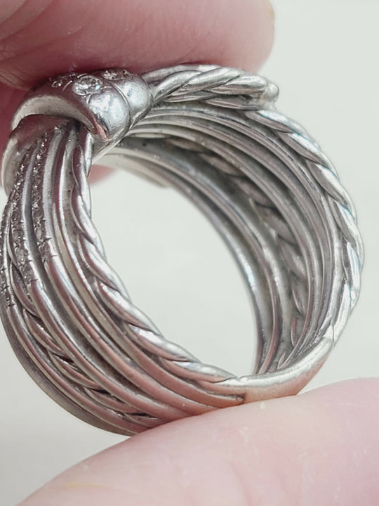 David Yurman Wide Anjelika Ring-With Diamonds-