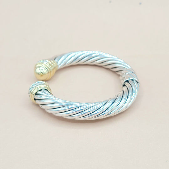 David Yurman 10mm Gold Dome Diamond Bracelet