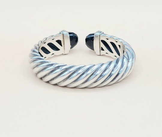 David Yurman 15mm Waverly Black Onyx Diamond Bracelet