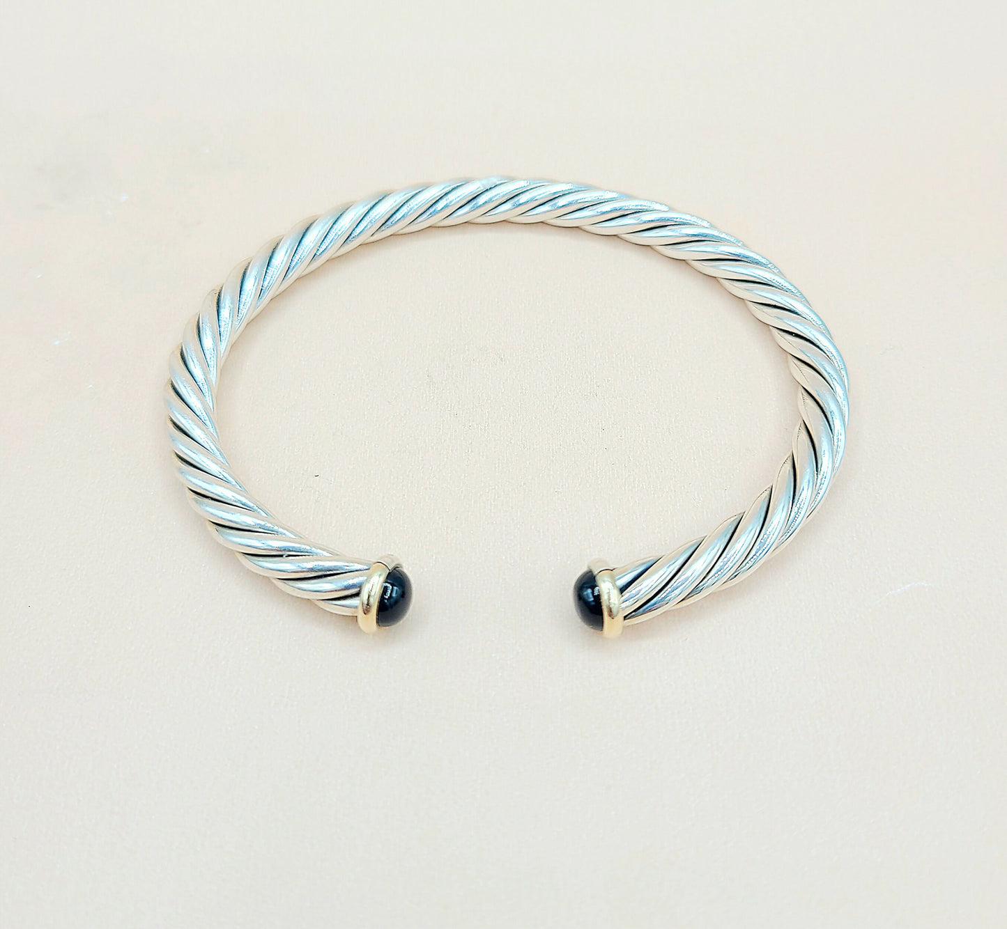 David Yurman Black Onyx Cable Cuff Bracelet | Certified Pre-Owned AYW Luxury #