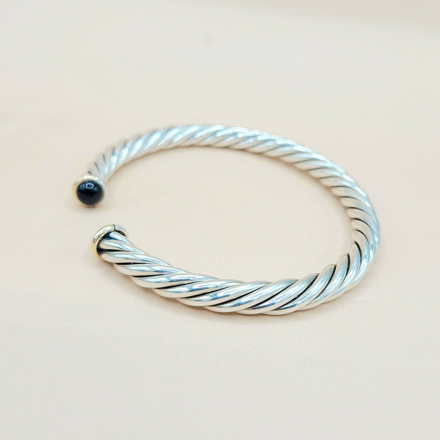 David Yurman Black Onyx Cable Cuff Bracelet | Certified Pre-Owned AYW Luxury #