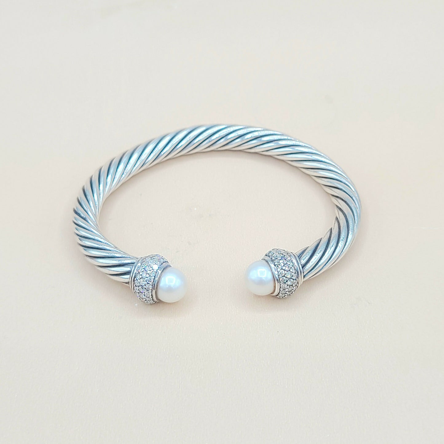 David Yurman Candy Pearl Diamond Cable Bracelet | Certified Pre-Owned AYW Luxury #
