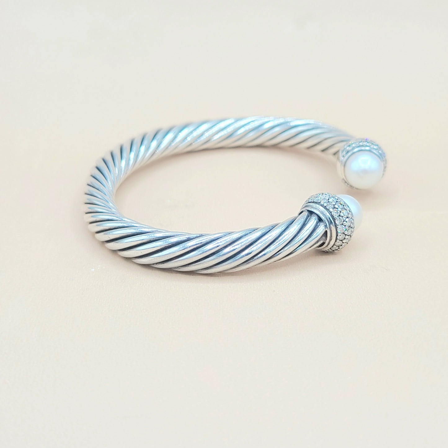 David Yurman Candy Pearl Diamond Cable Bracelet | Certified Pre-Owned AYW Luxury #