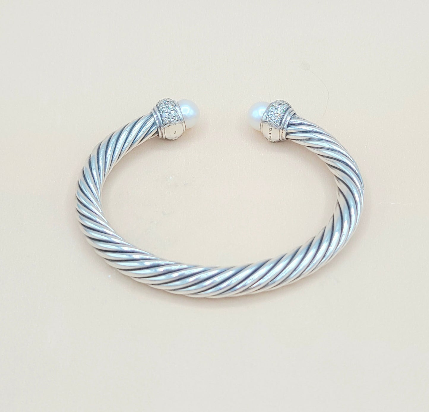 David Yurman Candy Pearl Diamond Cable Bracelet | Certified Pre-Owned AYW Luxury #