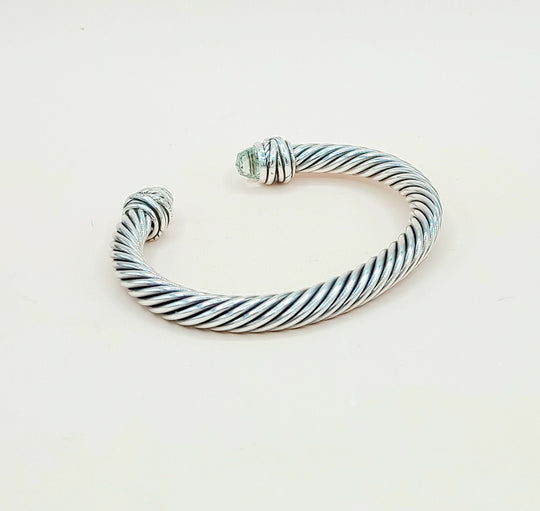 David Yurman-7mm Crossover-Prasiolite Diamond Bracelet