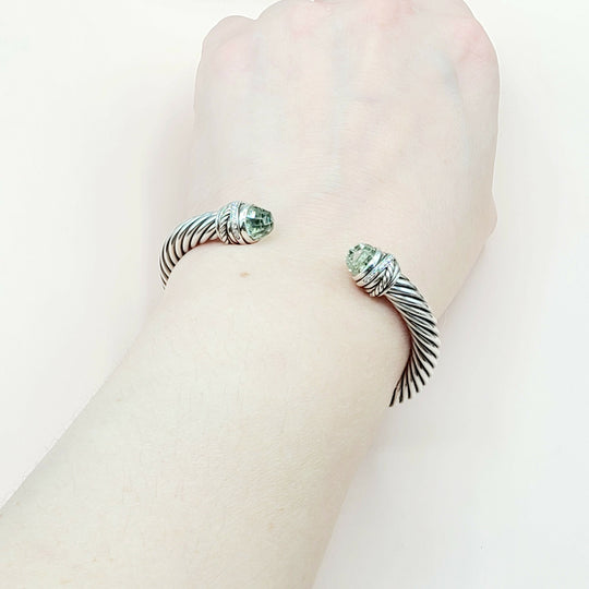 David Yurman-7mm Crossover-Prasiolite Diamond Bracelet