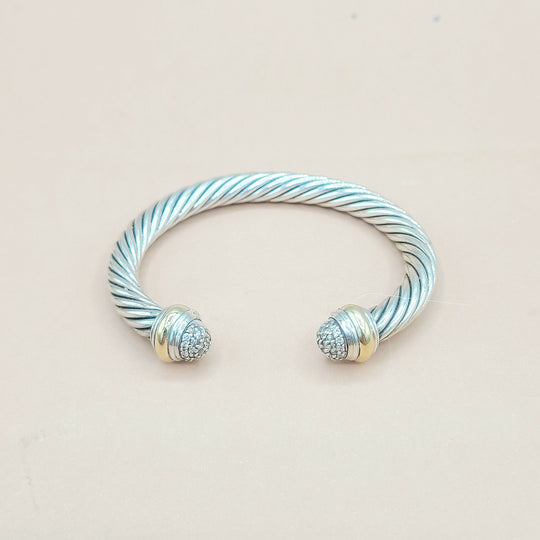David Yurman 7mm Diamond Gold Bracelet