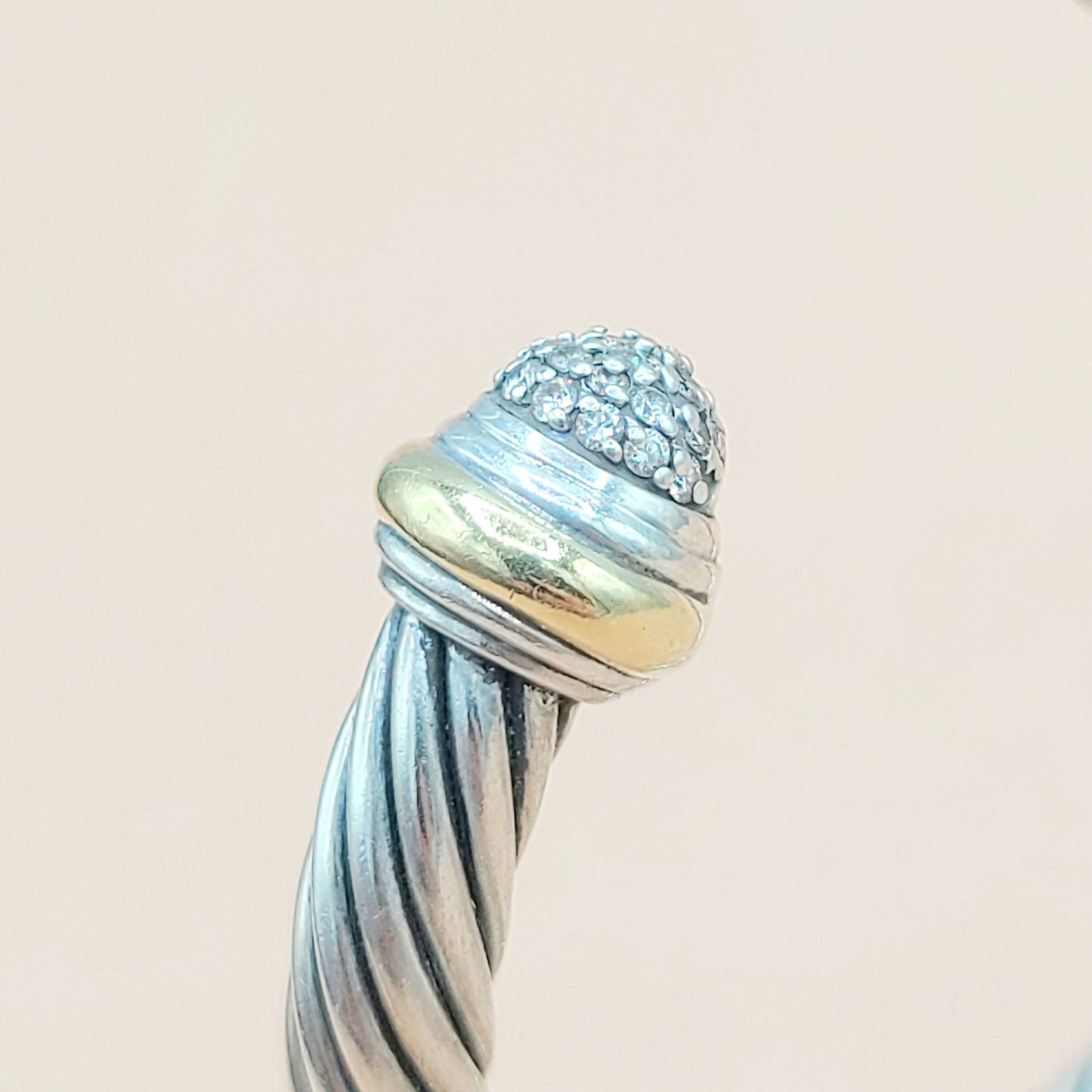 David Yurman 7mm Diamond Gold Bracelet