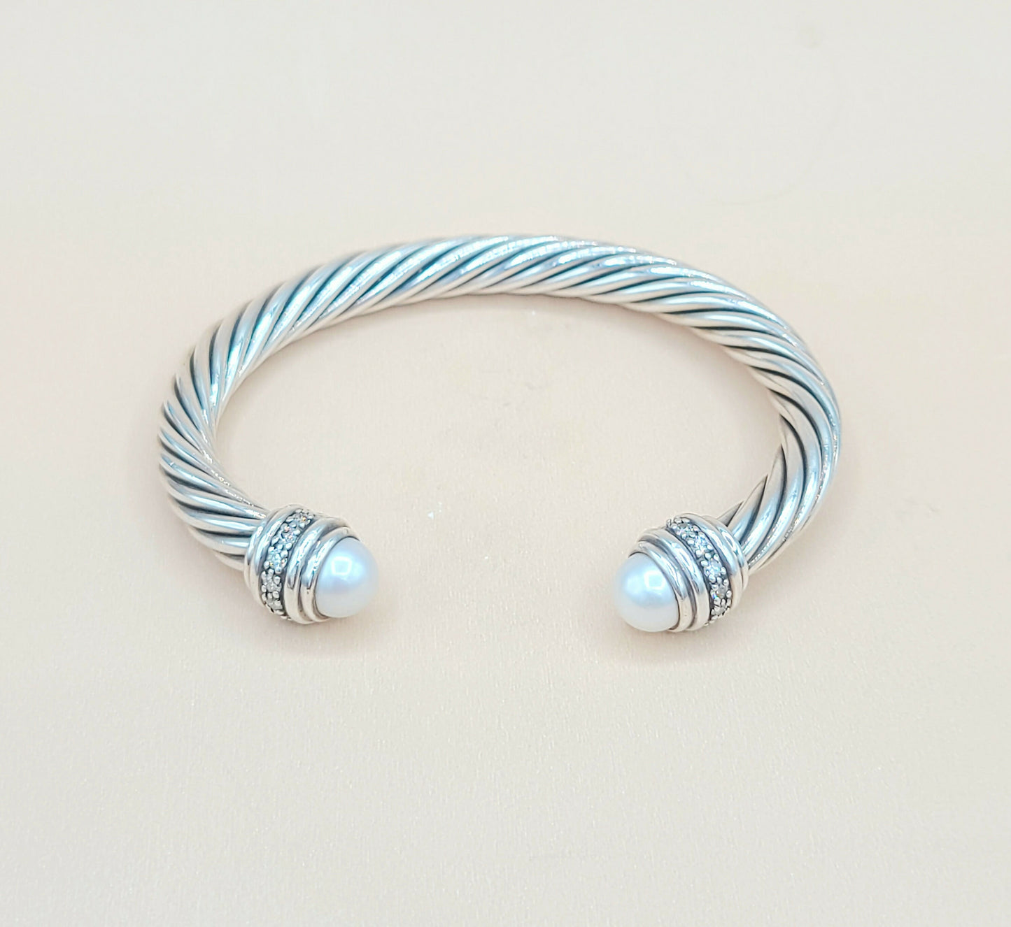David Yurman 7mm Pearl Diamond Bracelet
