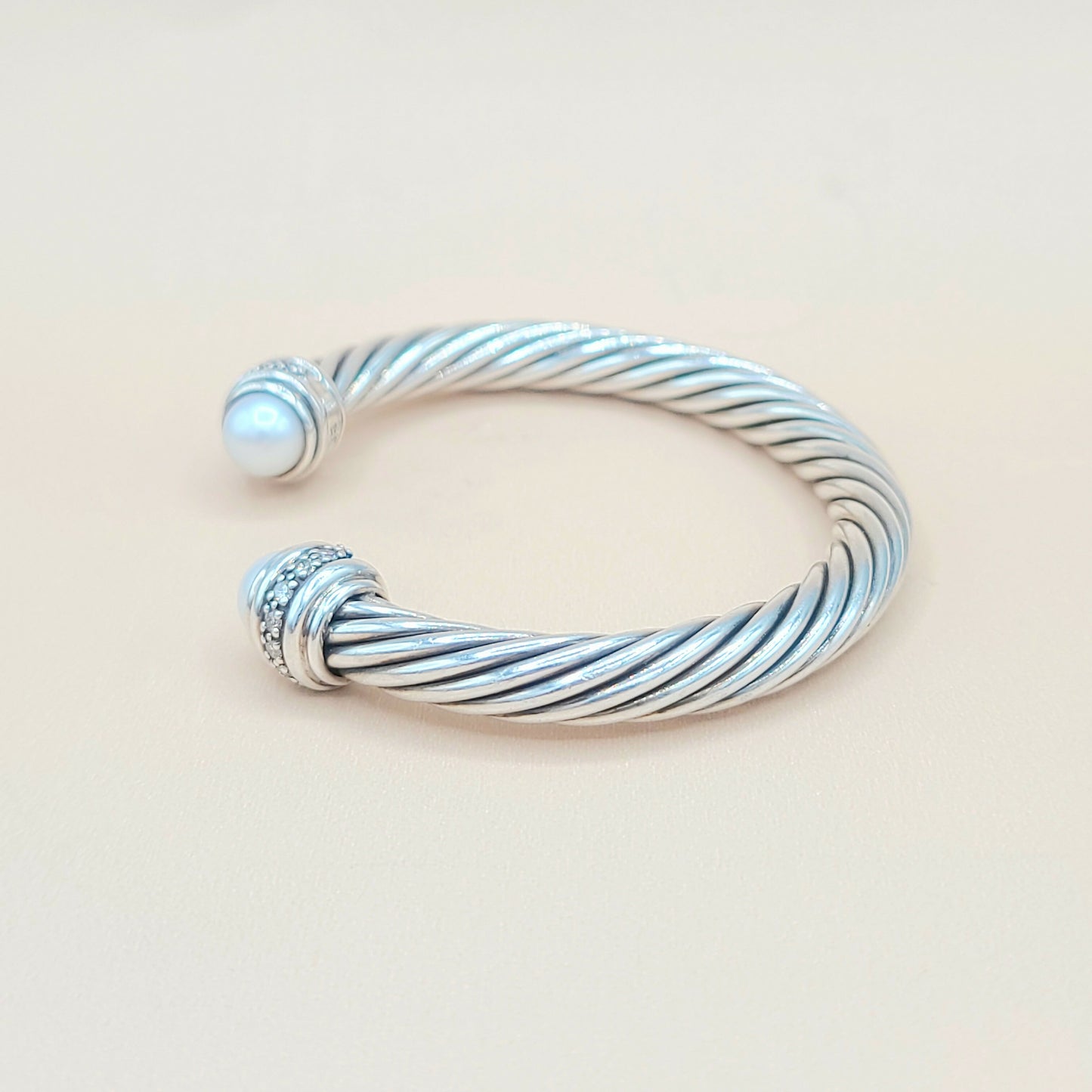 David Yurman 7mm Pearl Diamond Bracelet