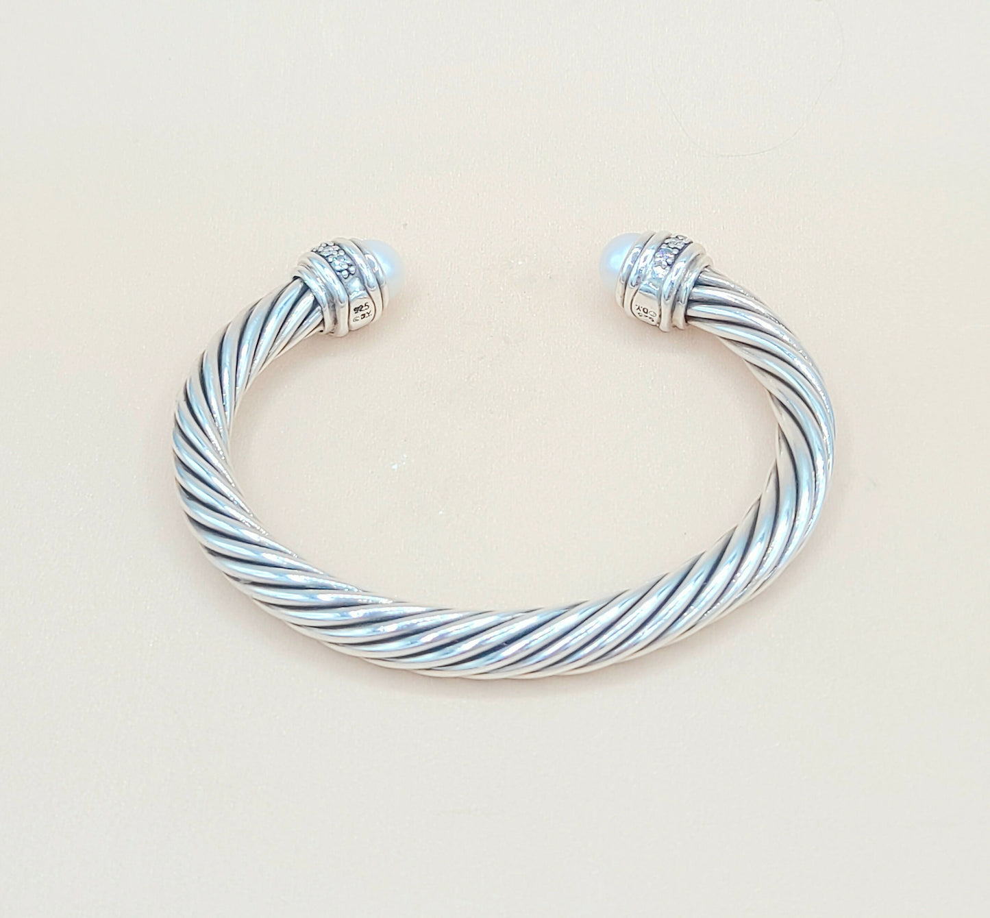 David Yurman 7mm Pearl Diamond Bracelet