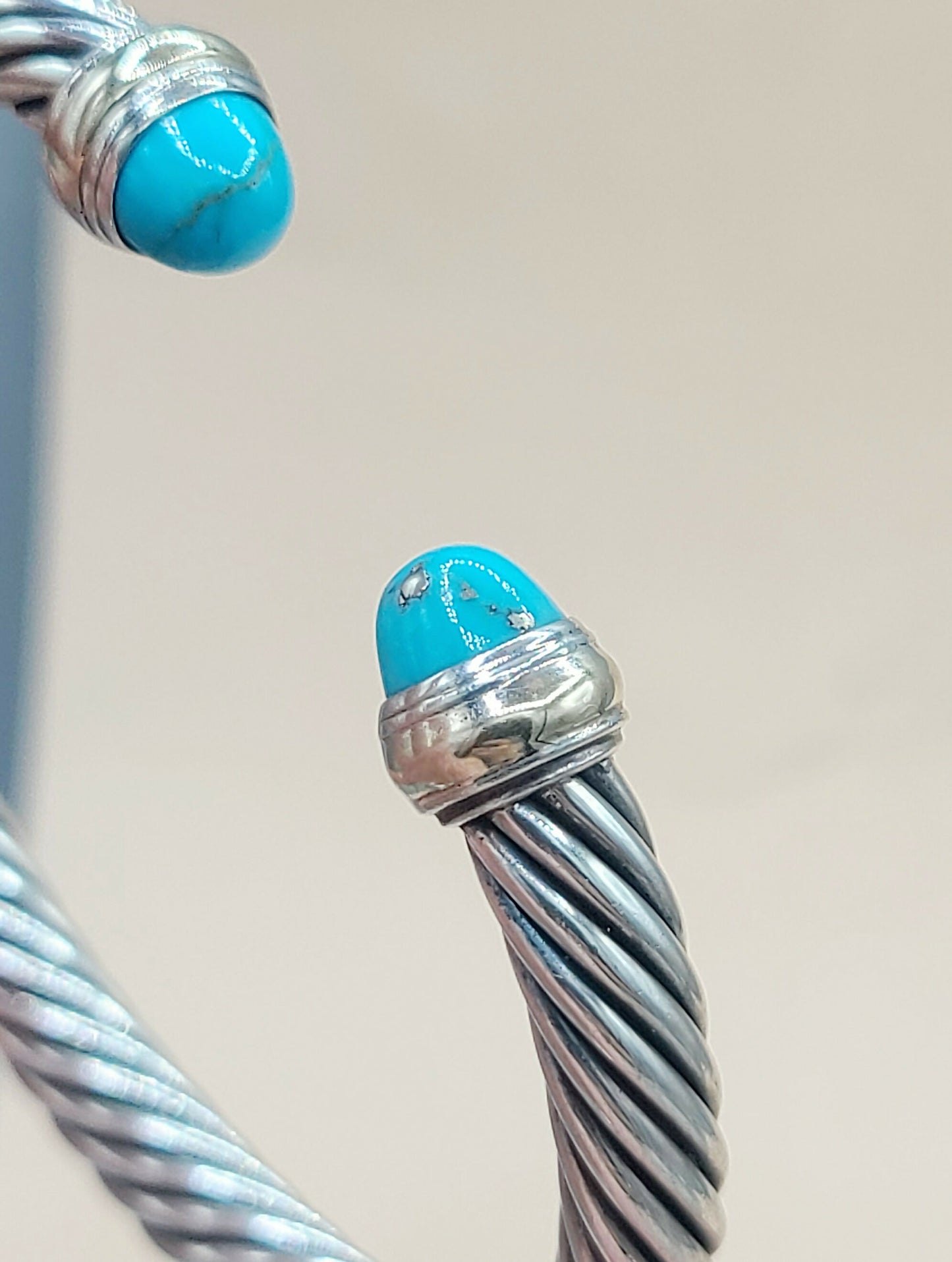 David Yurman 7mm Cable Turquoise Bracelet Silver & Gold | Certified AYW Luxury #