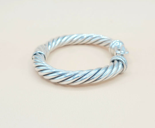 David Yurman-Cable-Buckle-Diamonds Bracelet,-8.5mm