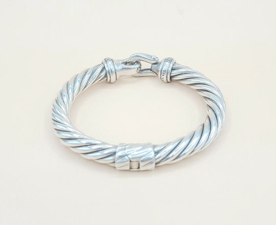 David Yurman-Cable-Buckle-Diamonds Bracelet,-8.5mm