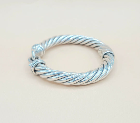 David Yurman-Cable-Buckle-Diamonds Bracelet,-8.5mm