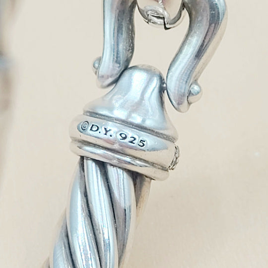 David Yurman-Cable-Buckle-Diamonds Bracelet,-8.5mm