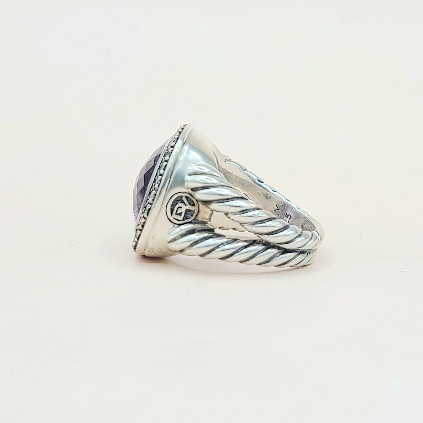 David Yurman Albion 14mm Amethyst Moonlight Ice Diamond Ring
