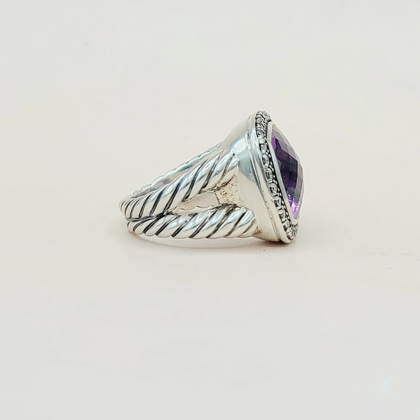 David Yurman Albion 14mm Amethyst Moonlight Ice Diamond Ring
