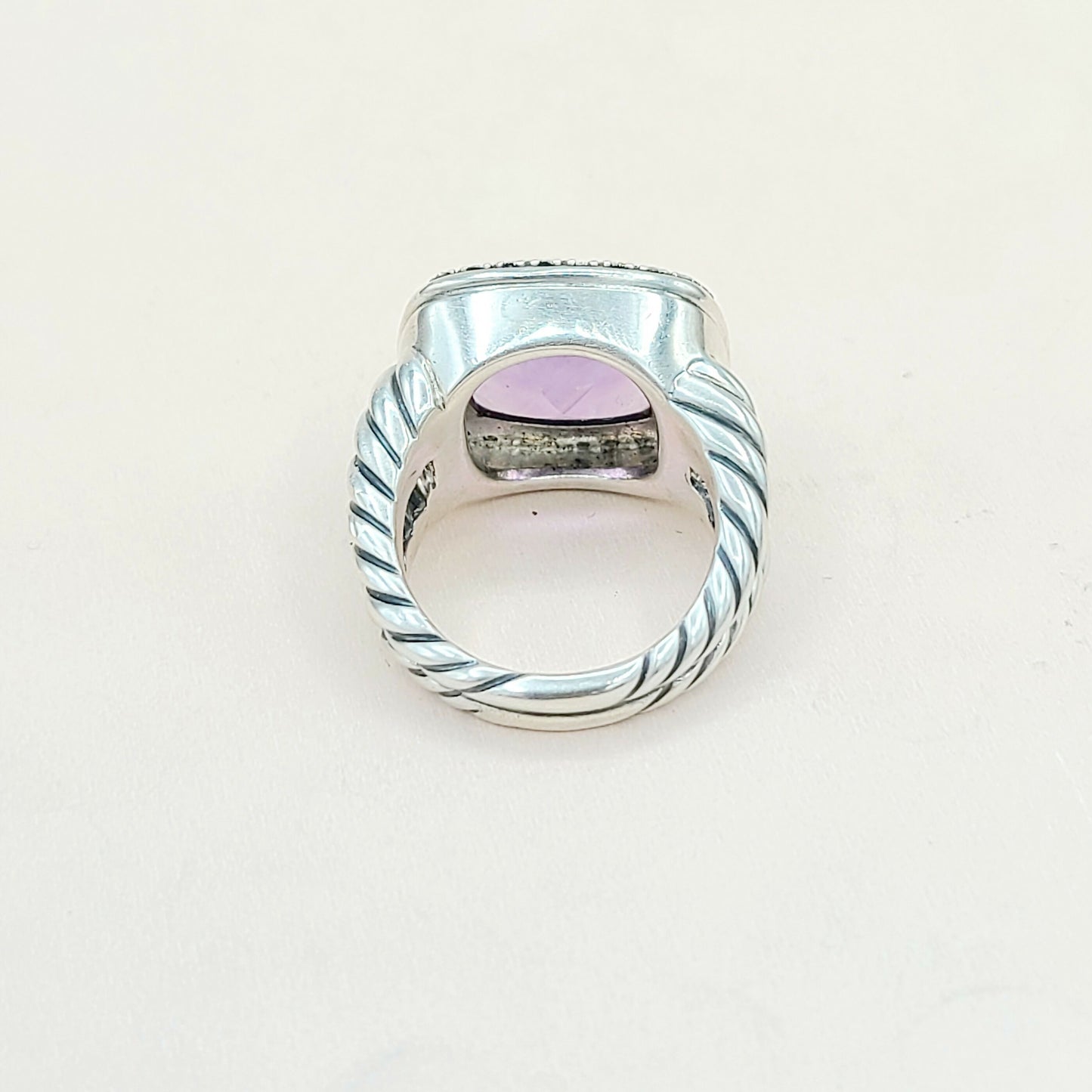 David Yurman Albion 14mm Amethyst Moonlight Ice Diamond Ring