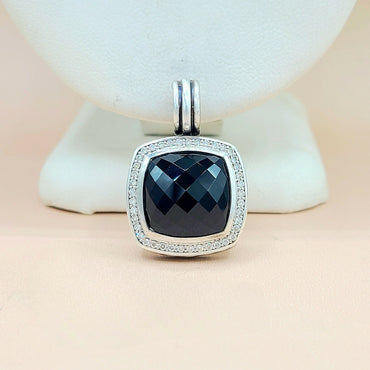 David-Yurman-Albion 14mm Black-Onyx-& Diamond-Pendant-Enhancer