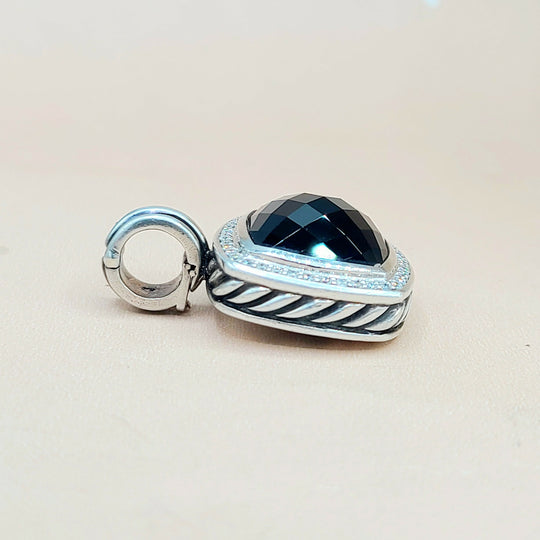 David-Yurman-Albion 14mm Black-Onyx-& Diamond-Pendant-Enhancer