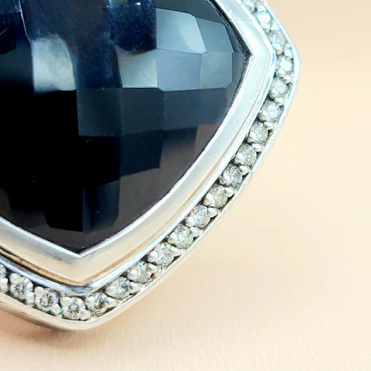 David-Yurman-Albion 14mm Black-Onyx-& Diamond-Pendant-Enhancer