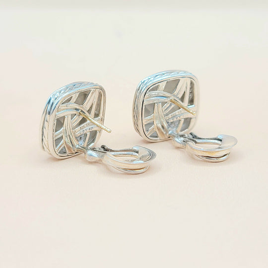 David Yurman-Albion 14mm Gold Dome-Diamond Earrings