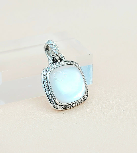 David Yurman Albion-14mm Rock Crystal Diamonds Pendant