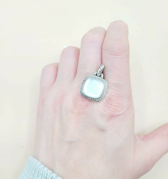 David Yurman Albion-14mm Rock Crystal Diamonds Pendant