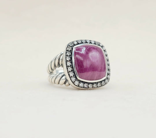 David Yurman Albion 14mm Ruby Diamond Ring