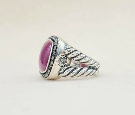 David Yurman Albion 14mm Ruby Diamond Ring