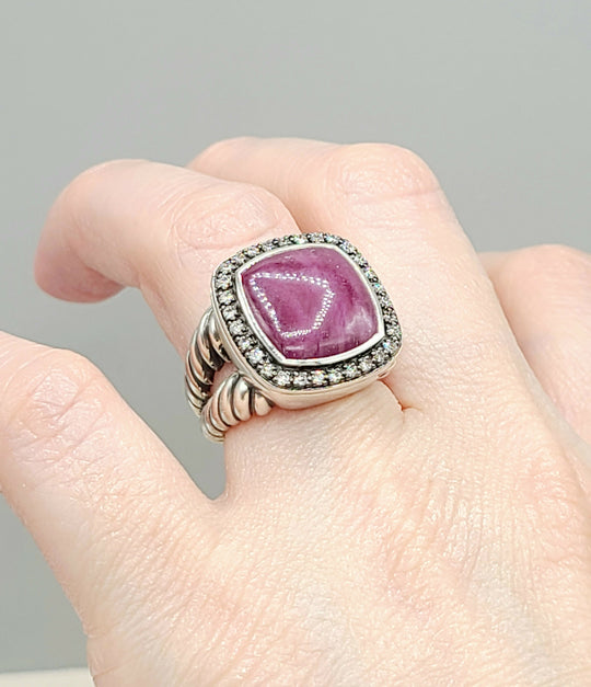 David Yurman Albion 14mm Ruby Diamond Ring