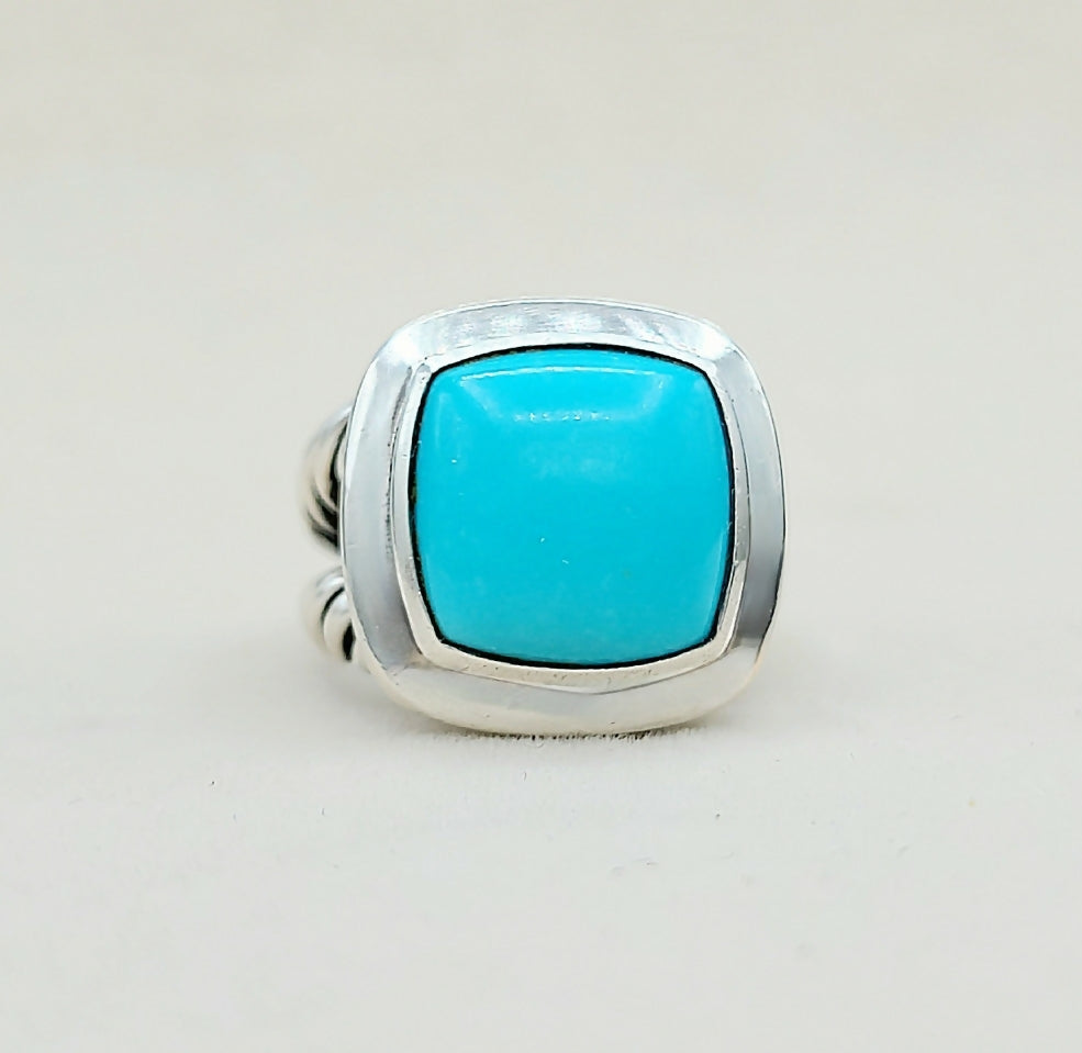 David Yurman Albion 14mm Turquoise Ring Silver | Certified Pre-Owned AYW Luxury #