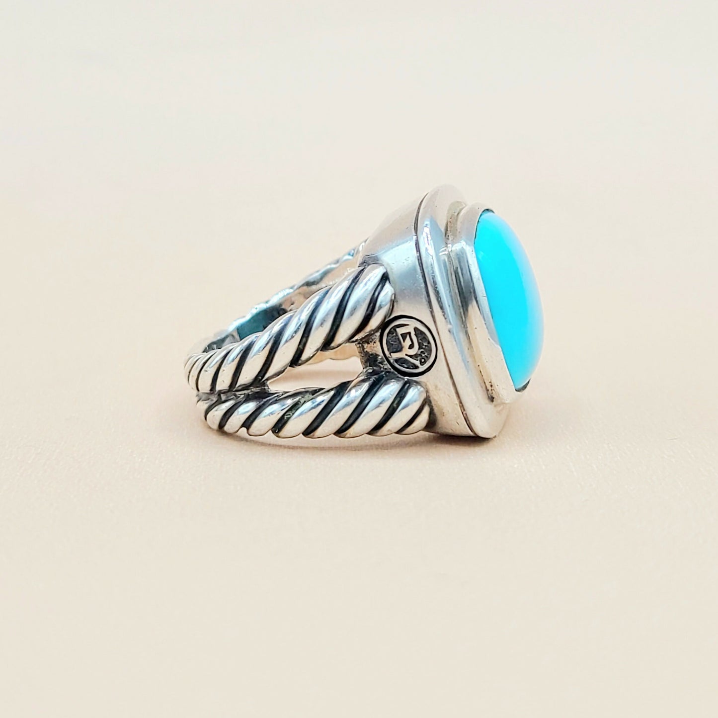 David Yurman Albion 14mm Turquoise Ring Silver | Certified Pre-Owned AYW Luxury #