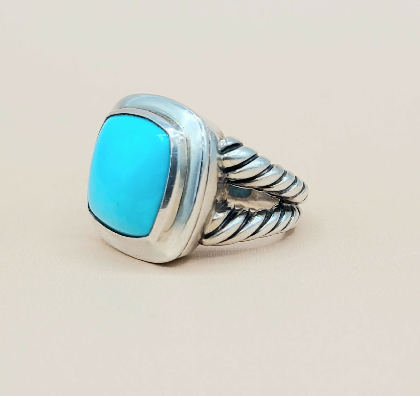 David Yurman Albion 14mm Turquoise Ring Silver | Certified Pre-Owned AYW Luxury #