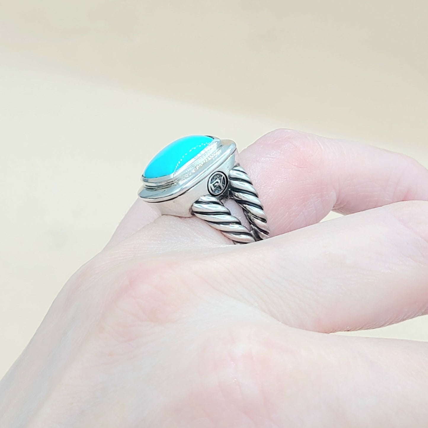 David Yurman Albion 14mm Turquoise Ring Silver | Certified Pre-Owned AYW Luxury #