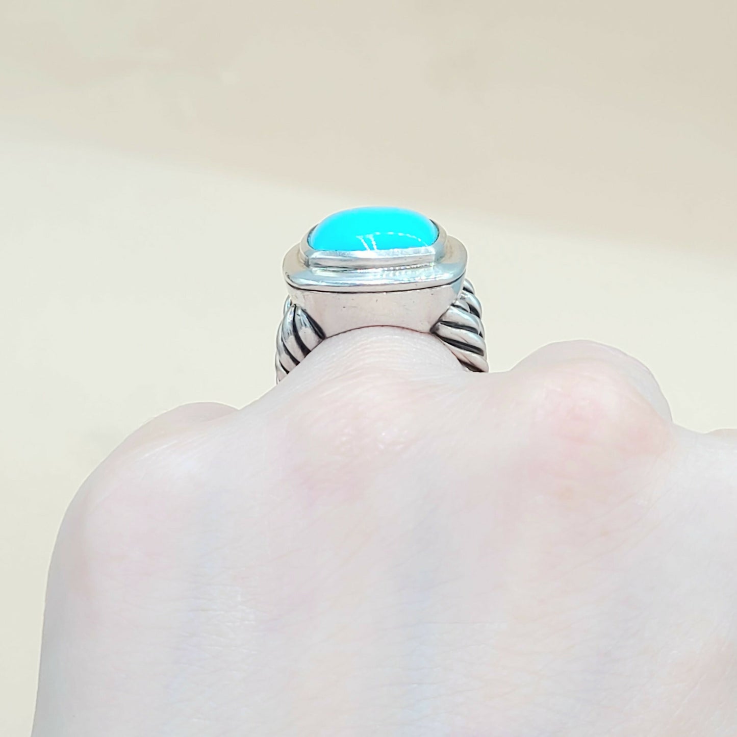 David Yurman Albion 14mm Turquoise Ring Silver | Certified Pre-Owned AYW Luxury #